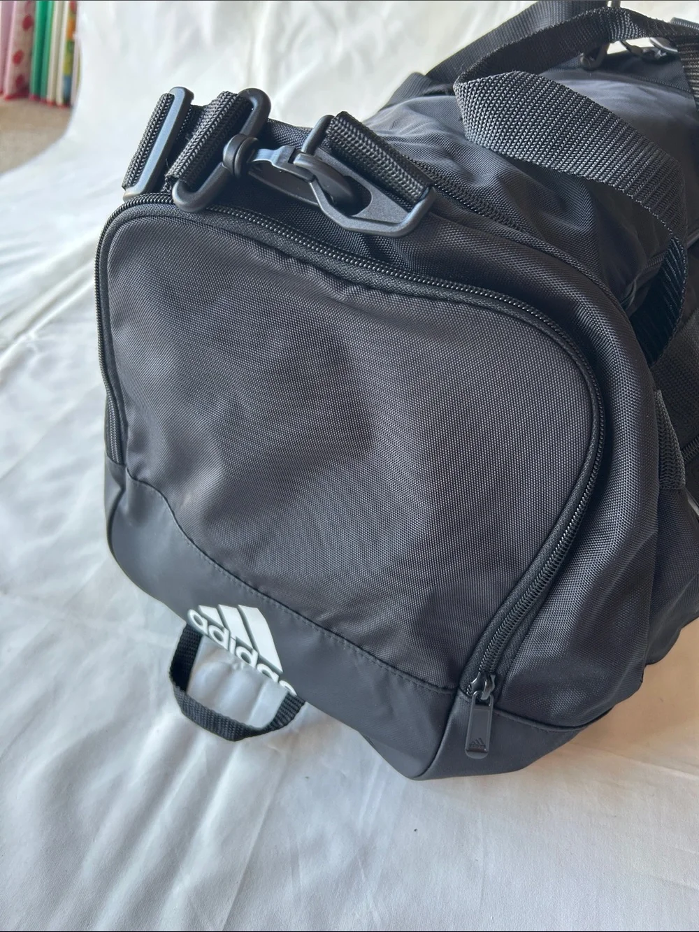 Adidas Black Duffel Bag with White Logo